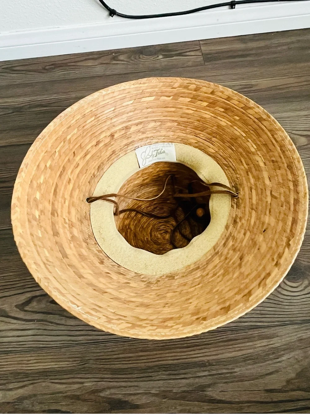 Natural Straw Sun Hat with Leather Tie